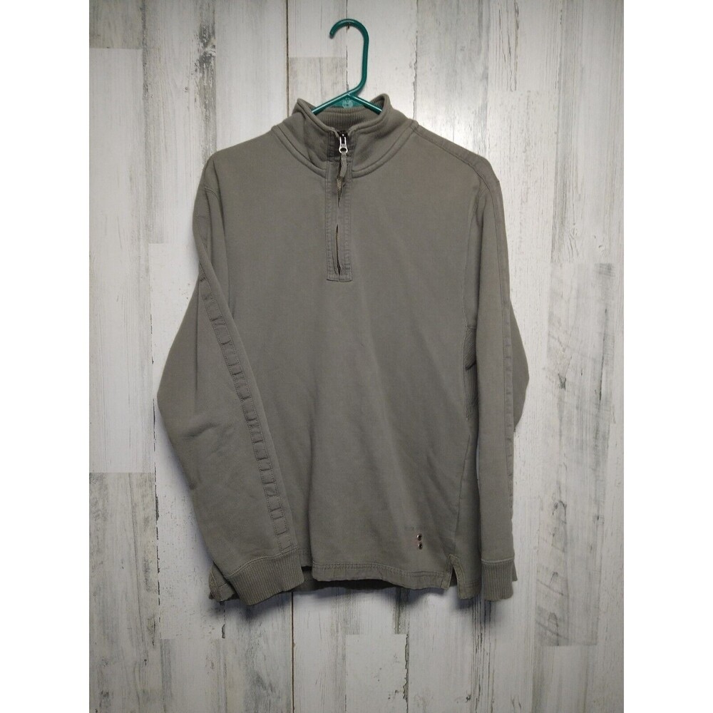 Eddie Bauer Men's Small 1/4 Zip Gray-Green Pullover